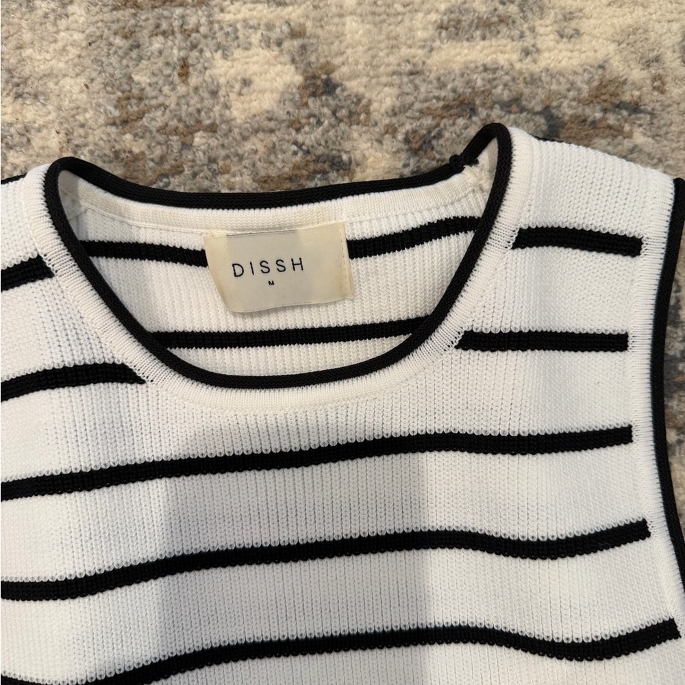DISSH Black and White Striped Tank Top - Picture 2 of 3
